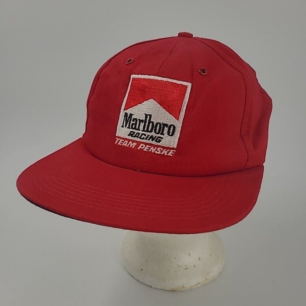 Marlboro Racing Hat Adjustable 90s 00s Y2k Team Penske Racer Race Car Cap